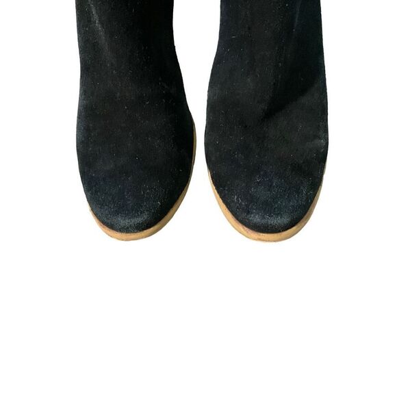 Hinge Suede Black Heeled Booties - Picture 7 of 11